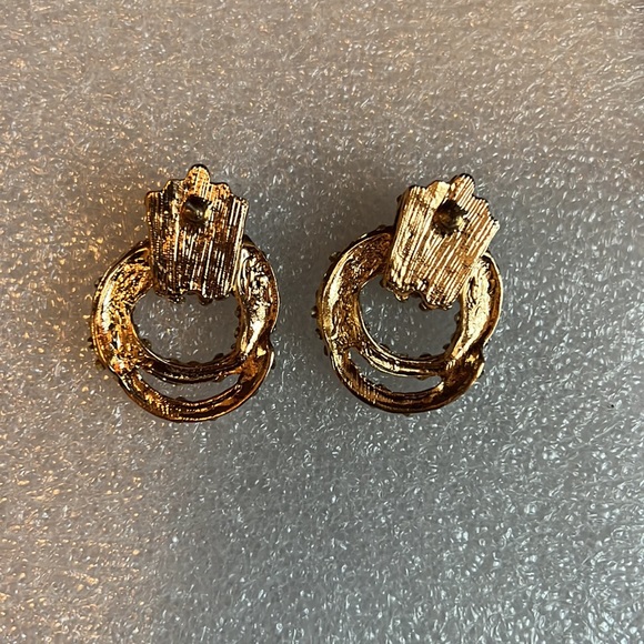 Gold Dangle Drop Earrings - Picture 3 of 4